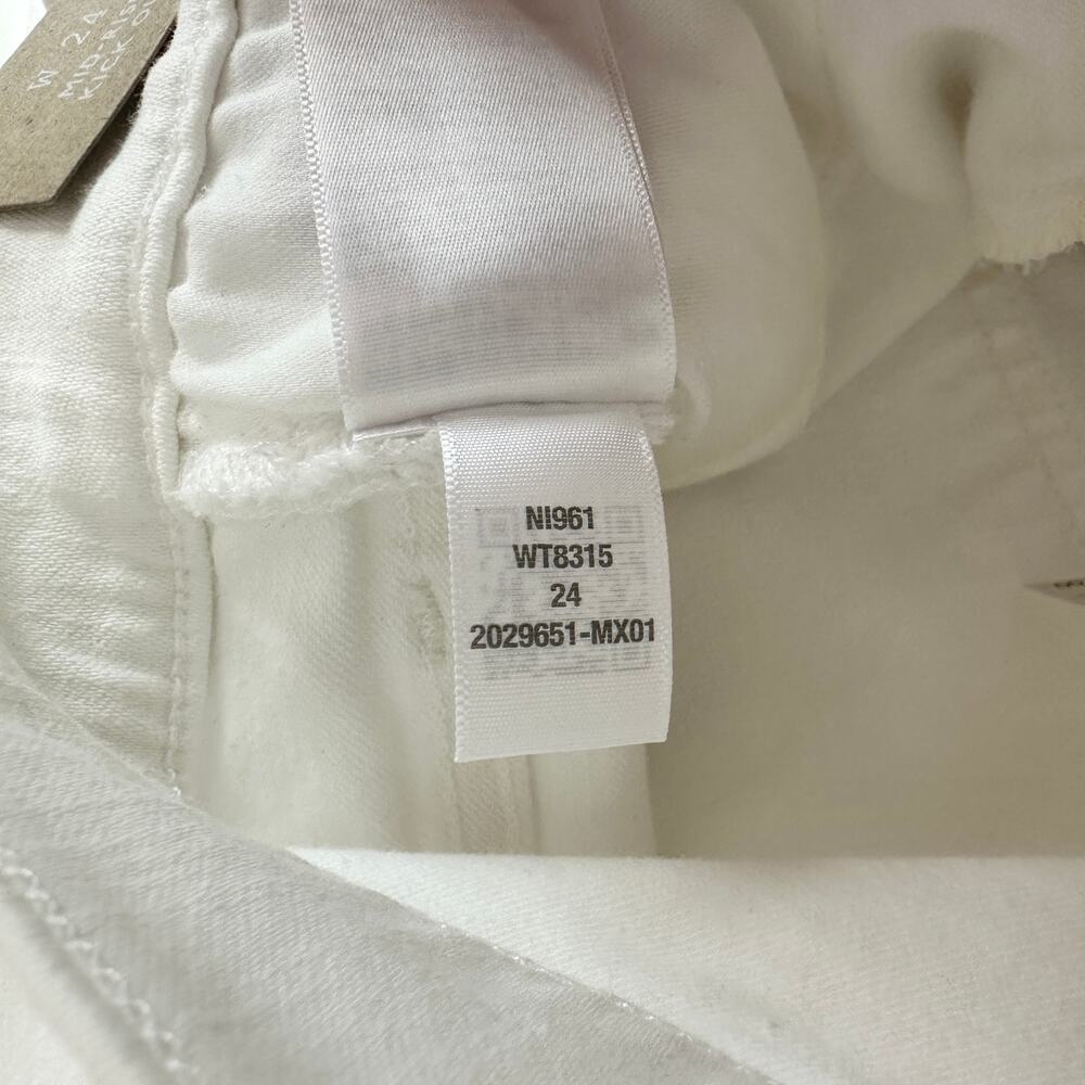 Madewell Kick Out Crop Jeans Pure White Stretch Mid Rise Flare NI961 US 24 NWT - Picture 13 of 14